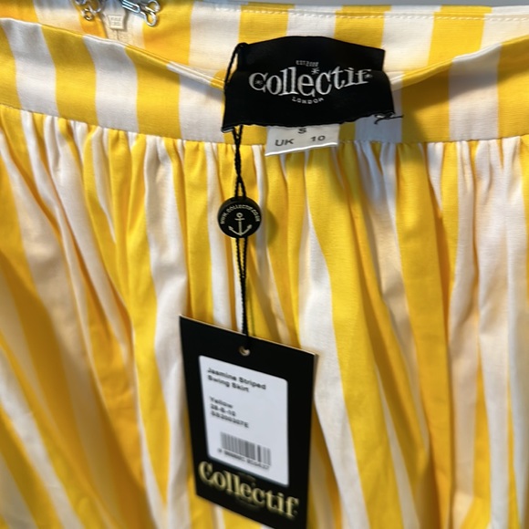 Collectif Mainline Jasmine Striped Swing Skirt - Picture 3 of 7